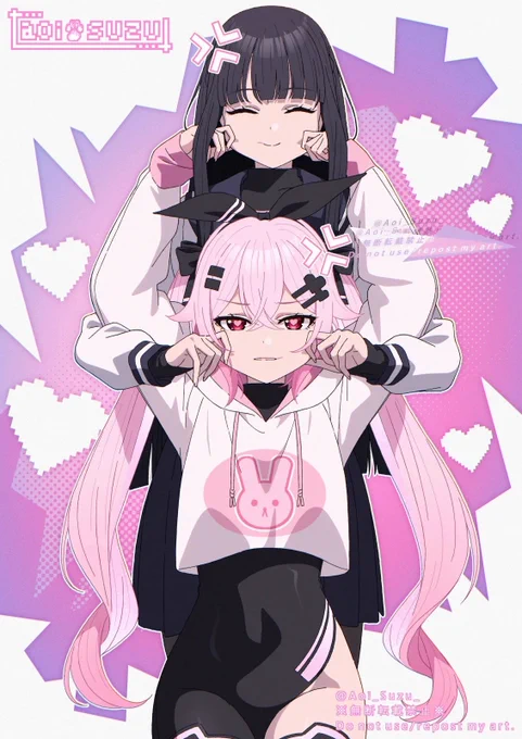 Skebで描かせていただいたうちのこ冬華ちゃんとユウちゃん。 リクエスト:バシナル様