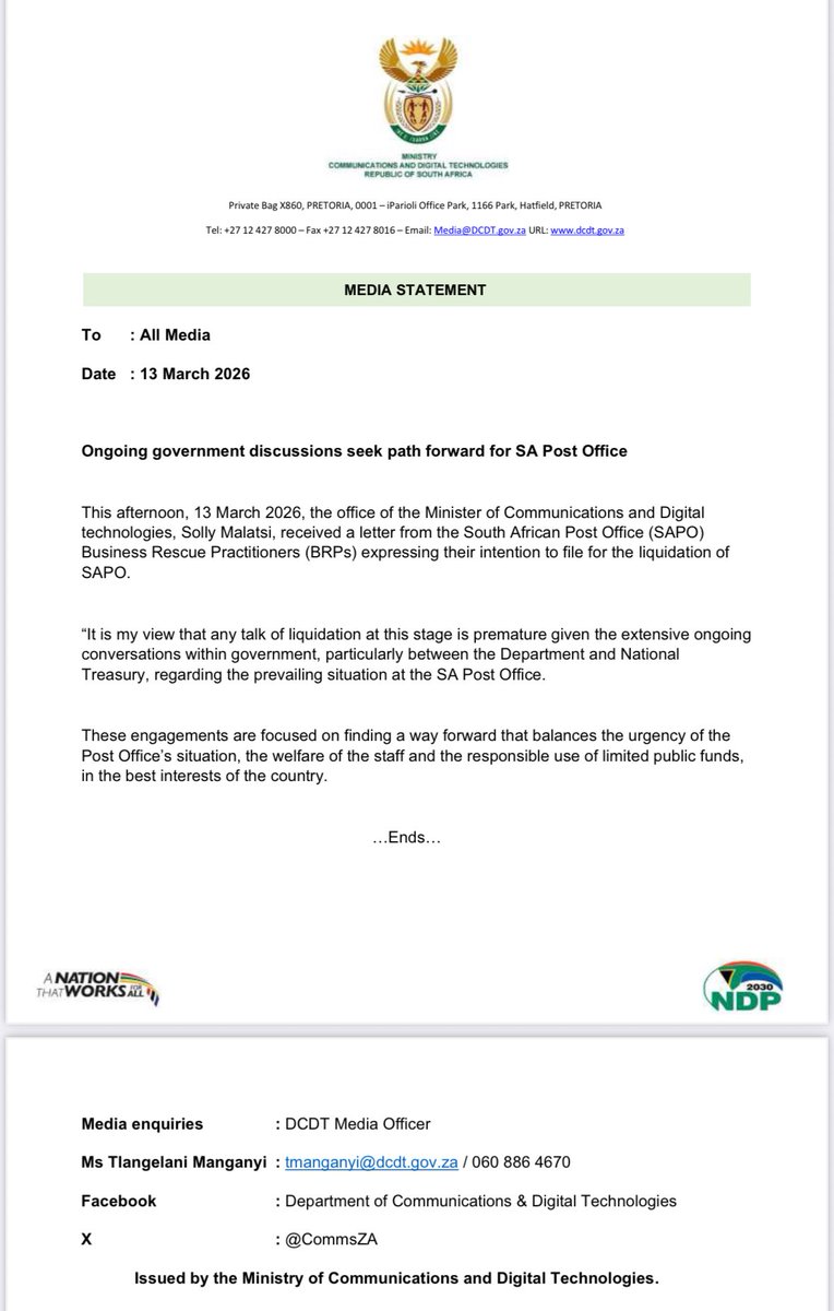 Dept of Communications & Digital Technologies tweet media