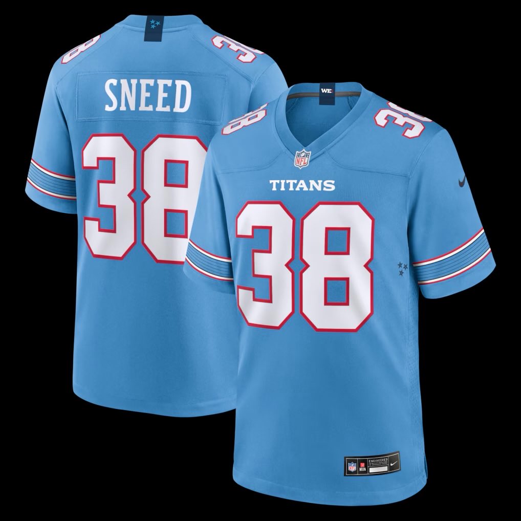 willgordon91's tweet photo. @PaulKuharskyNFL With the Titans selling new Sneed jerseys does that change narrative that he is getting released? https://t.co/K3NWVALO3E