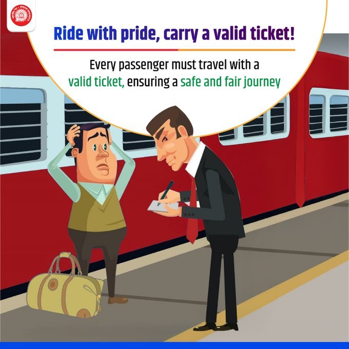 RatlamDRM's tweet photo. A responsible journey begins with you Ride with pride, carry a valid ticket ! 
#ResponsibleRailYatri

@RailMinIndia @WesternRly https://t.co/qhBGtKBjmI