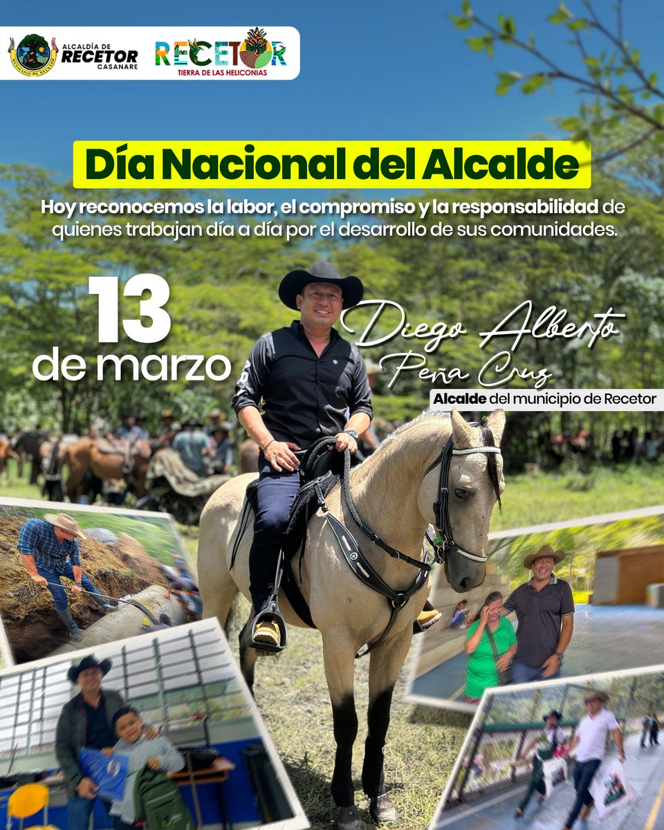 Desde la Administración Municipal de Recetor, reconocemos y destacamos la labor de nuestro alcalde Diego Peña, quien con liderazgo y compromiso continúa trabajando por el progreso del municipio y el bienestar de todos los recetoreños.