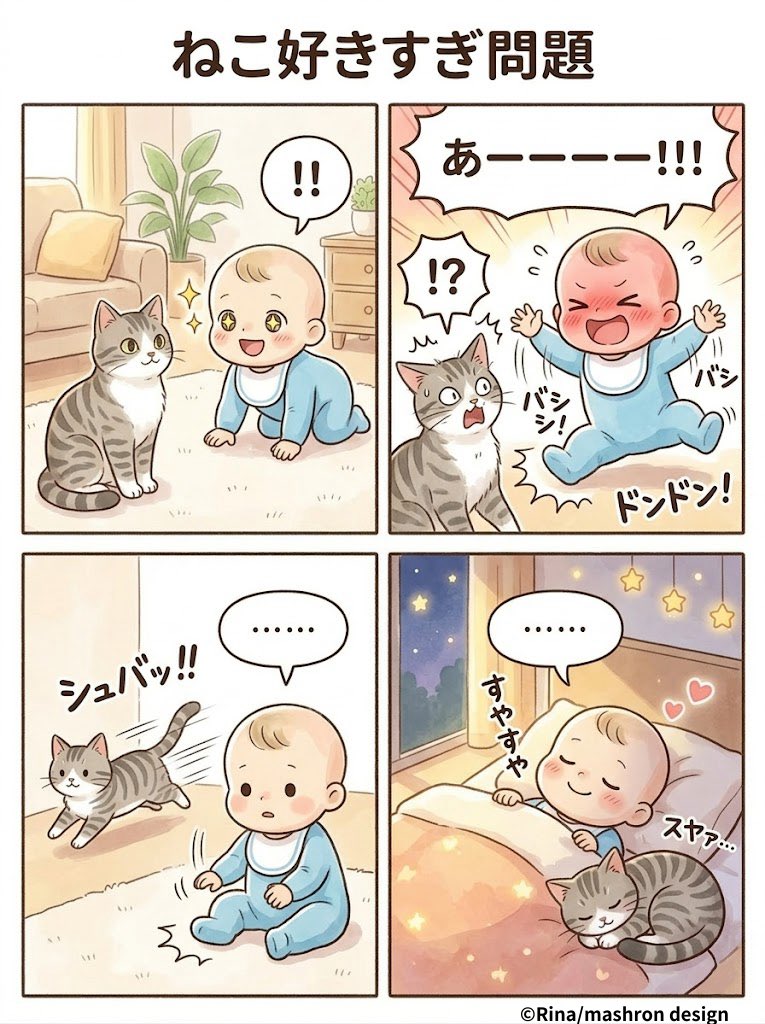 KIRARA_ART20's tweet photo. うちの子どもと猫ちゃんの日常です🐈 https://t.co/evL0Ol2Vps