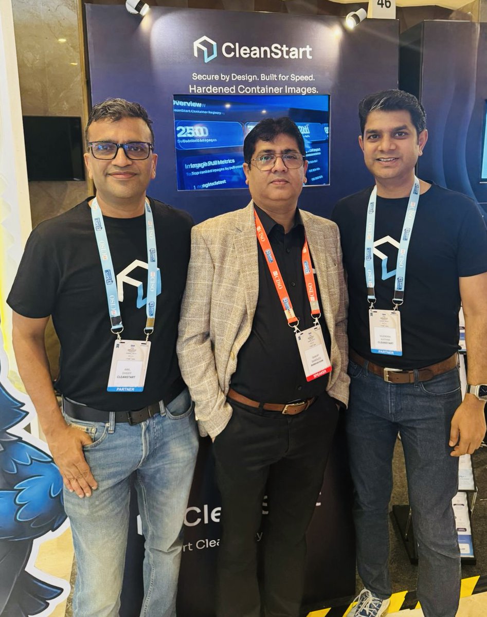 CleanStartX's tweet photo. Day 1 at #ETCISO #SecuFest2026 ⚡

Thanks to everyone who stopped by the CleanStart booth to talk about verifiable builds, software integrity, and securing the software supply chain.

More great conversations ahead!

#CleanStart #CyberSecurity https://t.co/6hwefMQHRA