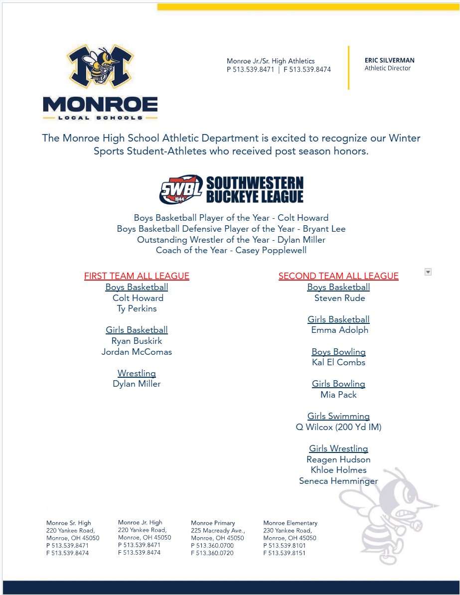 Monroe Athletics tweet media