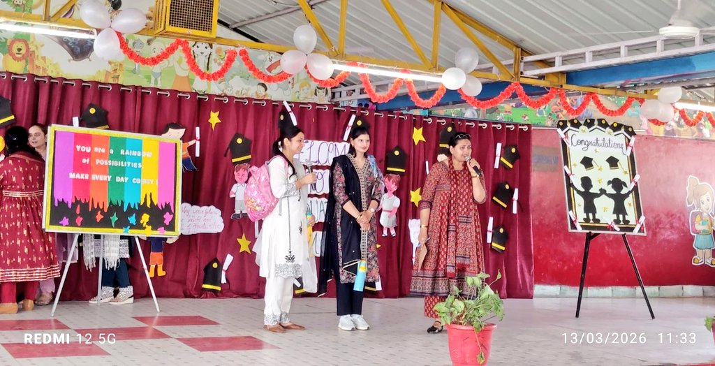 MeerutRam's tweet photo. Celebrating the Graduation ceremony for the batch 2025-26 at RAPS
Proud of our young achievers. The program includes a teachers’ skit, a wonderful UKG dance, and certificate distribution. 
Wishing our students success as they step into the next class!
#AWES#AWWA#RAMdivision https://t.co/rYObDW39sa