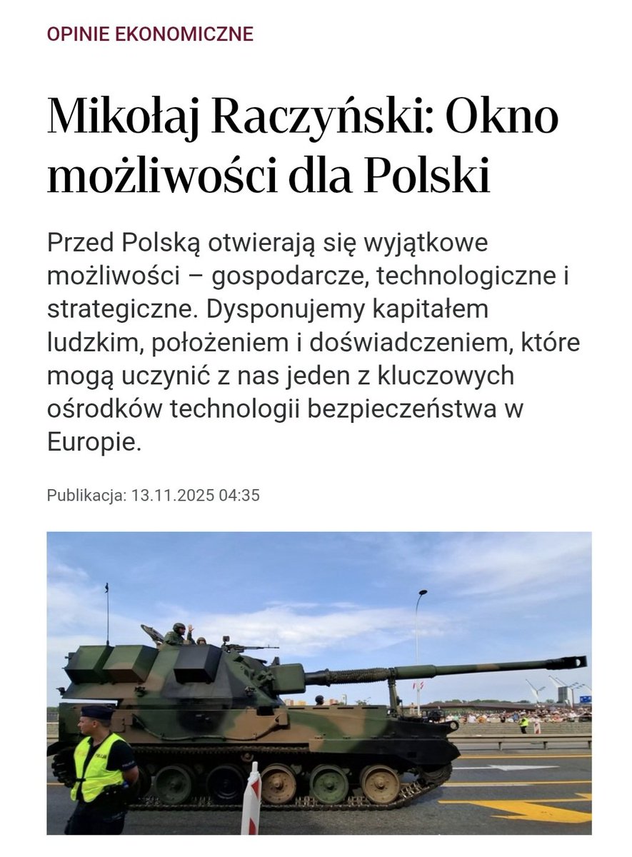 MikRaczynski's tweet photo. Od wielu miesięcy zabierałem głos w sprawie szansy dla polskiego przemysłu obronnego. Przed Polską otworzyło się bowiem wyjątkowe okno możliwości – technologicznie, przemysłowo i gospodarczo. 

Polska ma potencjał, by być jednym z liderów tej branży w Europie.

Tragiczna decyzja opozycji i Prezydenta, aby upolitycznić sprawę SAFE.