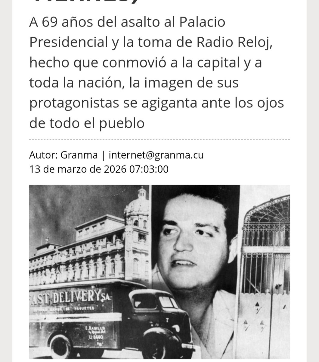 13 de marzo  , fecha de ¡Patria o Muerte!#Cuba.