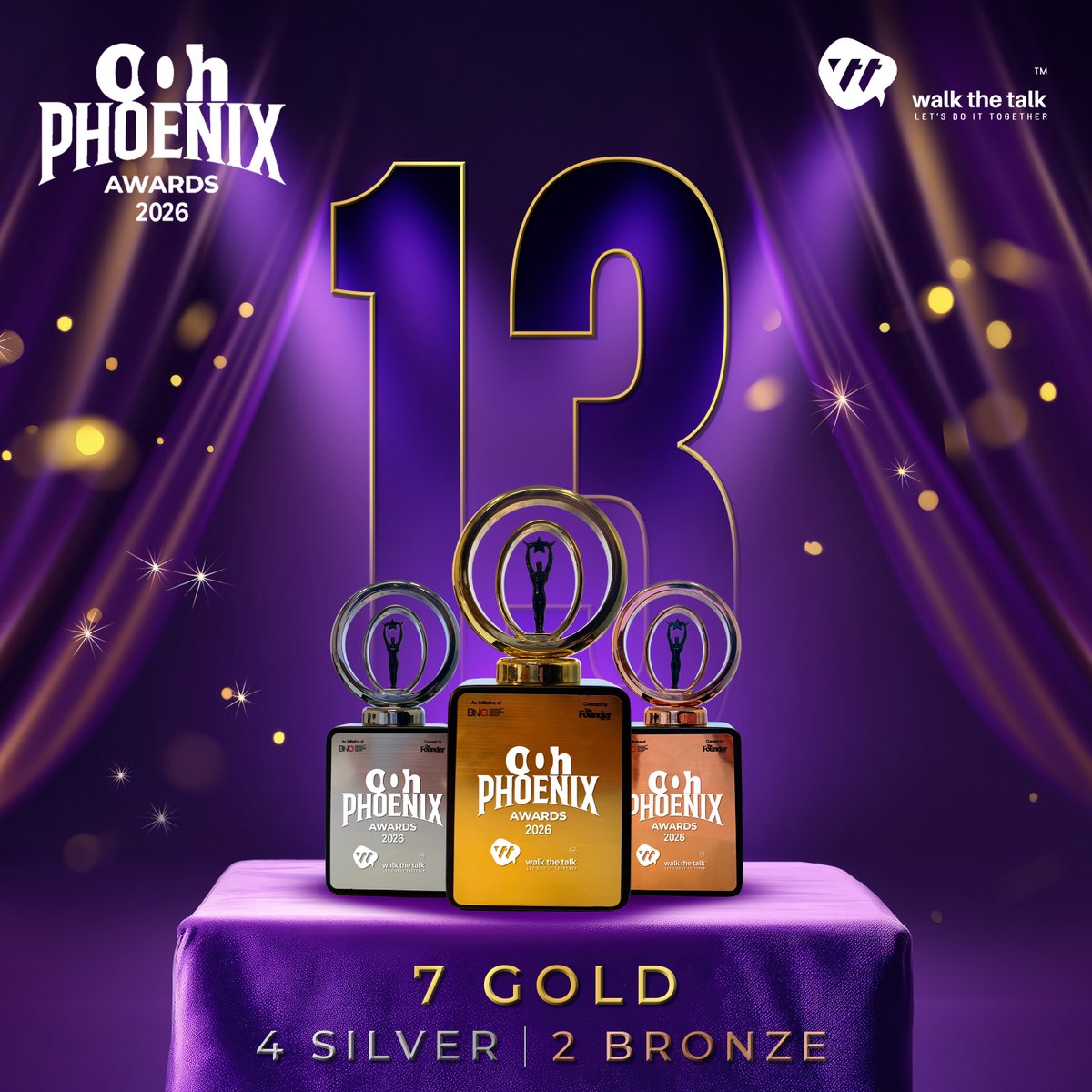 WTTGroup's tweet photo. .
Last night, walking away with 13 Metals at the 'OOH Phoenix Awards' felt incredibly gratifying

Deeply grateful to all our clients &amp; to the incredible WTT team

&amp; humble thanks to OOH Phoenix Awards &amp; the Jury for the validation

#WTT #OOHPhoenixAwards #AwardWin https://t.co/6rKiQ2UMSX