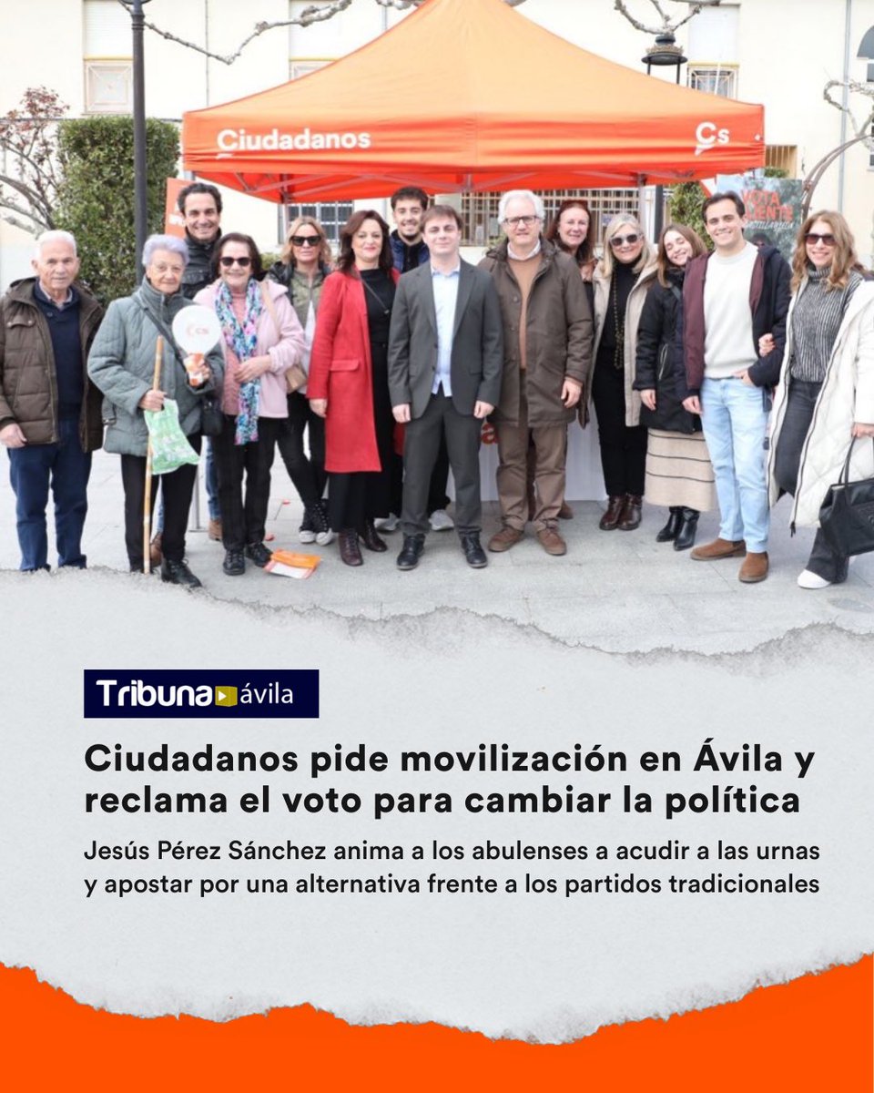 Cs_Avila_'s tweet photo. 📰 Ciudadanos pide movilización en #Ávila y reclama el voto para cambiar la política.

@jesus_psz "Es el momento de votar valiente, elegir la papeleta de Ciudadanos y votar diferente."

https://t.co/dgqLhCMmVS https://t.co/m8FyX7iGS3