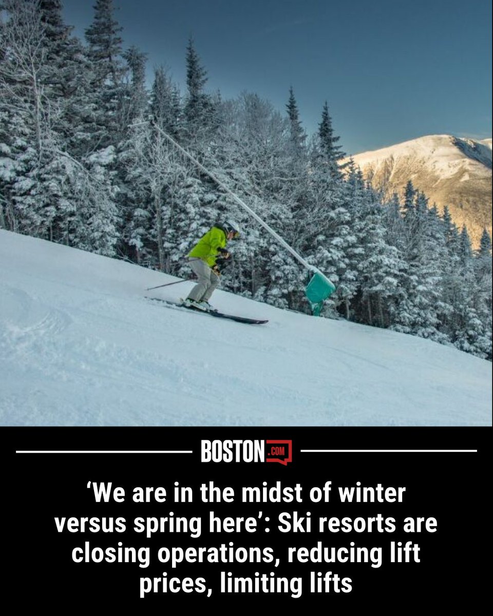 BostonDotCom's tweet image. Ski areas in Massachusetts and Vermont closed operations completely on Thursday. trib.al/nYmrlZZ