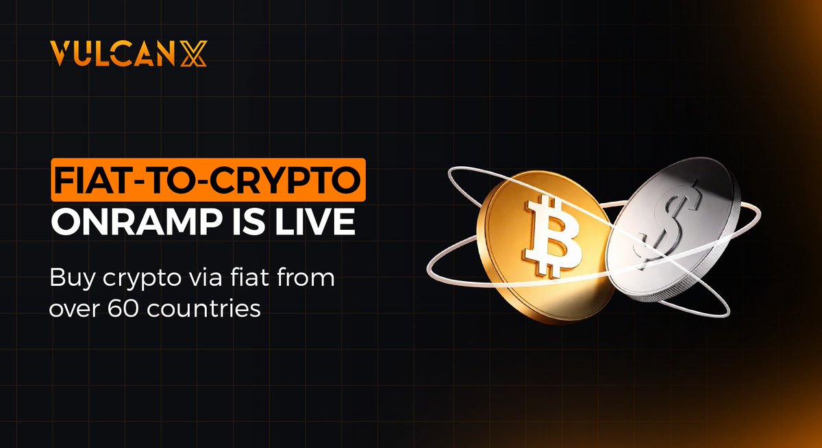 VulcanXofficial's tweet photo. This one is a BIGGIE.

Fiat-to-crypto onramps are now LIVE on VulcanX.

You can now buy crypto directly on VulcanX using fiat from 60+ countries with widely used payment methods.

The rails for mass adoption are being laid.

Next stop: off-ramps 🌋 https://t.co/bdlGsN0oqU