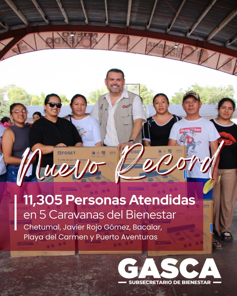 Seguimos demostrando que cuando el gobierno camina con la gente, los resultados llegan.

Gracias al impulso de nuestra gobernadora <a href="/MaraLezama/">Mara Lezama</a> , en las Caravanas del Bienestar alcanzamos un nuevo récord: 11,305 personas atendidas en 5 jornadas

¡Así se construye bienestar!
