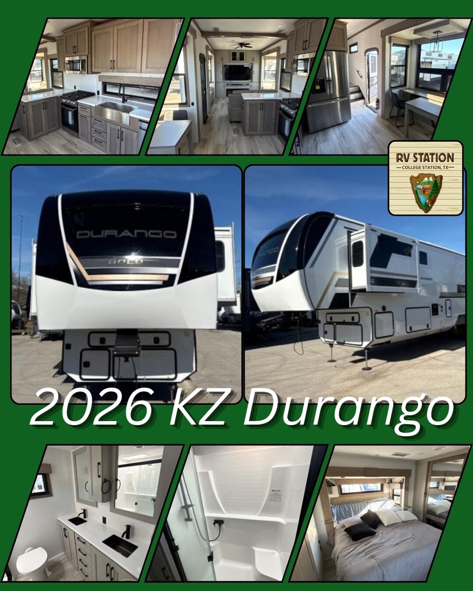 Take your adventures to the next level with the 2026 KZ Durango. It’s built with spacious living, modern style, and all the comfort you want on the road!

Check it out today! ➡️ rpb.li/Yrt

#RVStationCollegeStation #KZDurango #FifthWheelLife #RVLiving