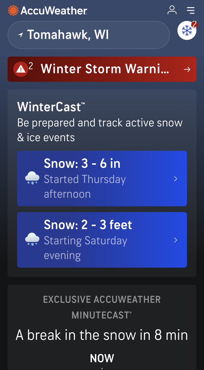 Jimbean32Olson's tweet photo. 10” on the ground. This is a crazy forecast! https://t.co/WfB3RKiFYW
