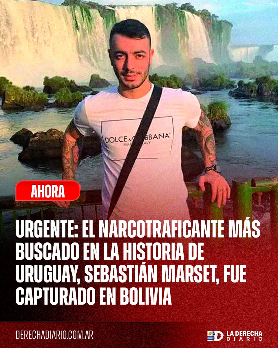 DerechaDiarioUY's tweet photo. 🇧🇴🇺🇾 | URGENTE: El narcotraficante más buscado en la historia de Uruguay, Sebastián Marset y el tercero en el mundo más buscado por la DEA fue capturado en Bolivia. https://t.co/kXk0b30UAJ