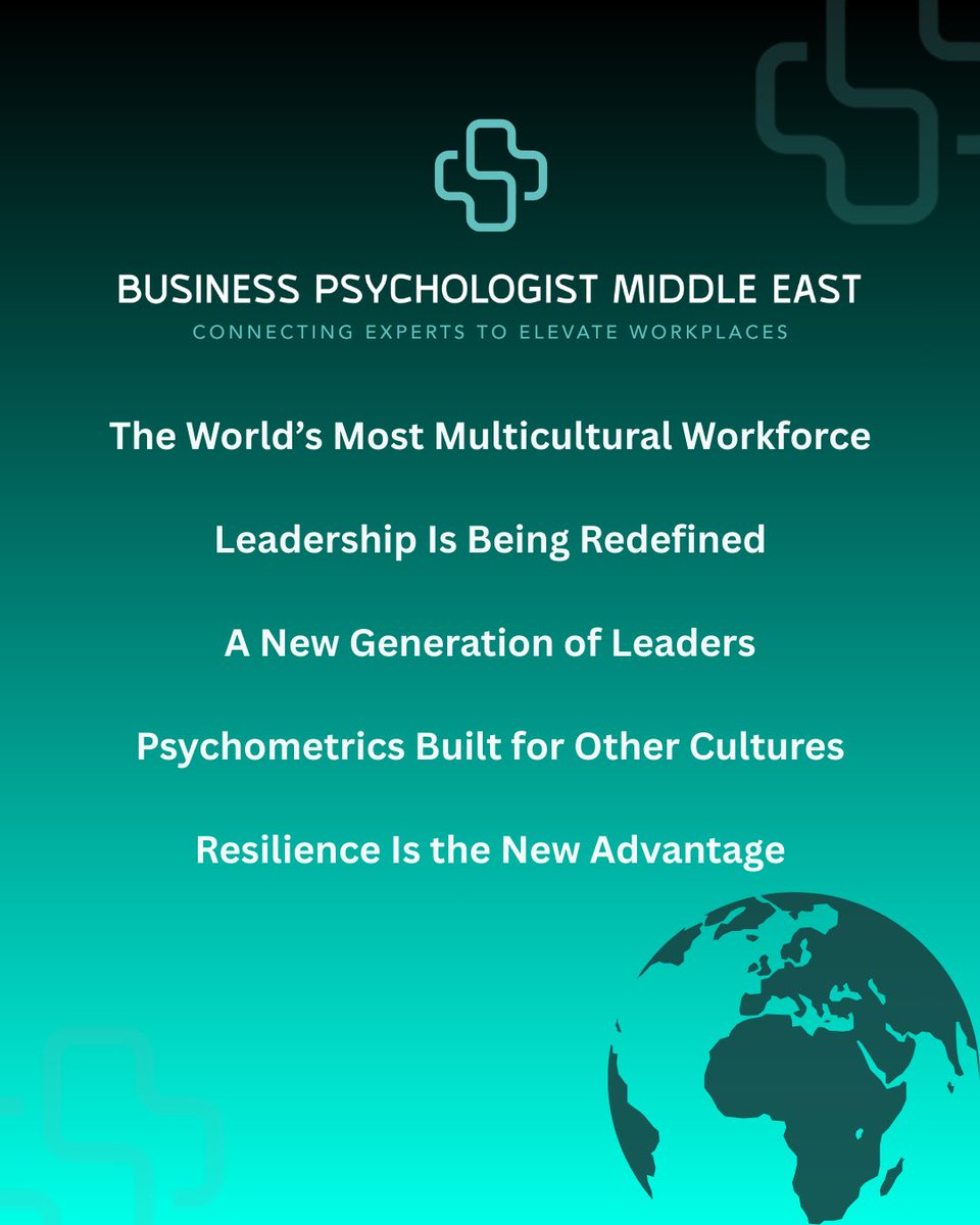 BusPsychME's tweet photo. The Middle East is becoming a global laboratory for business psychology. Multicultural workforces, emerging leaders, and rapid transformation are reshaping how organisations think about people, leadership, and performance.

https://t.co/zZ0cbrMQ2p

#BPME #BusinessPsychologistME https://t.co/4CffduAwFv