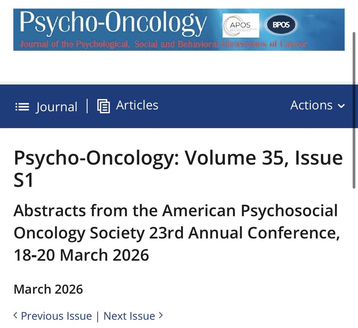 Psycho-Oncology tweet media