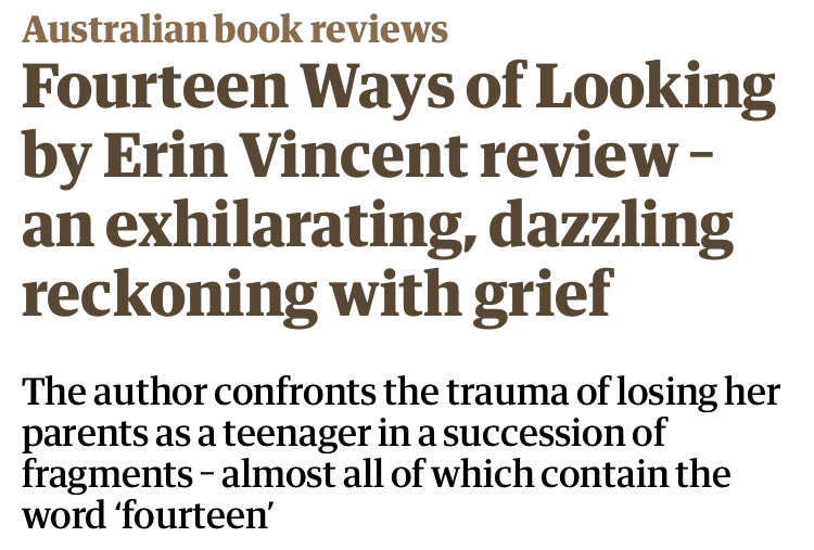 DeepVellum's tweet photo. A fabulous review of Erin Vincent’s FOURTEEN WAYS OF LOOKING, out in the US on April 7, 2026!

Preorder link below — https://t.co/1rHOLvHjw5