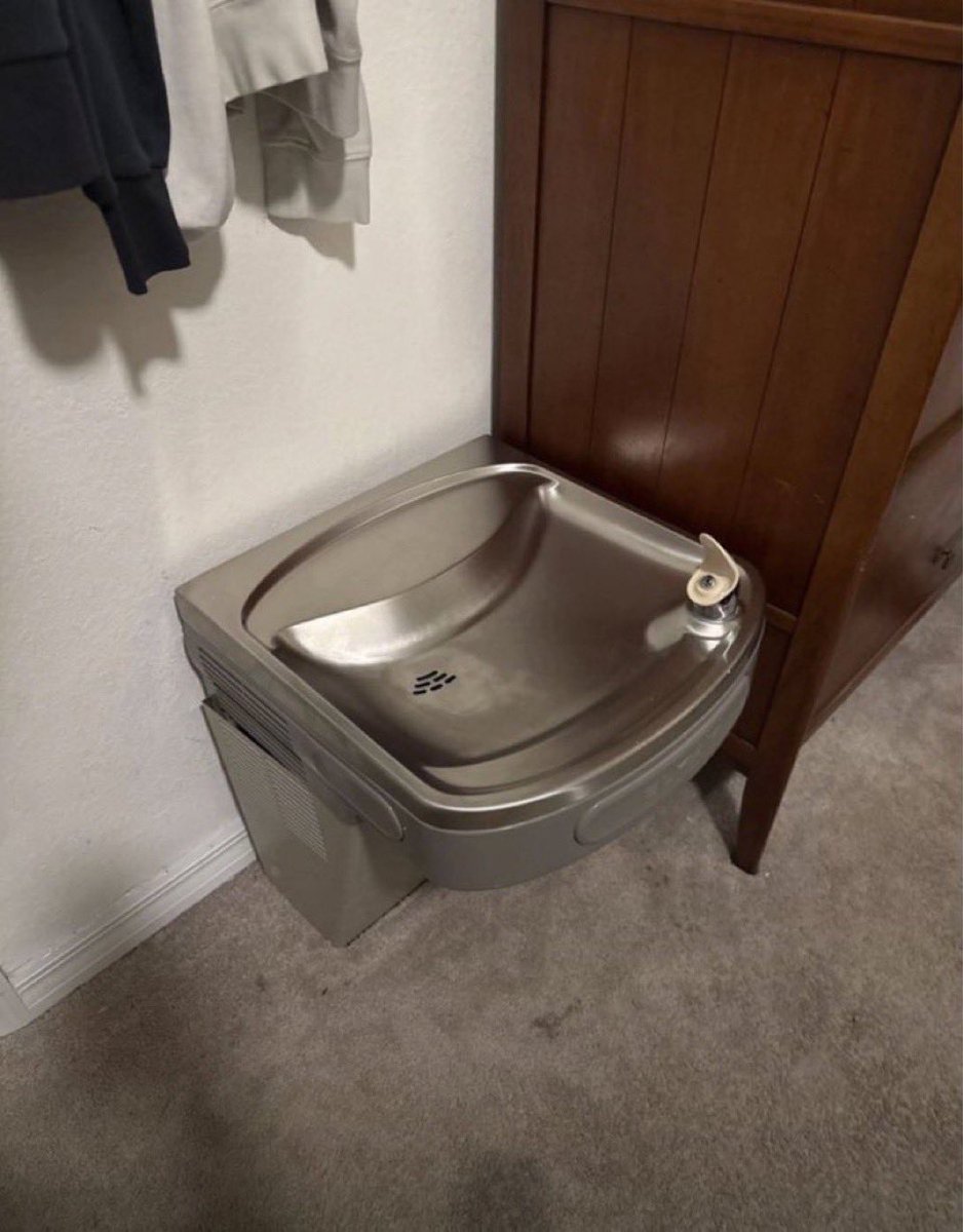 Came back home only to find out my brother stole a sink from school lol