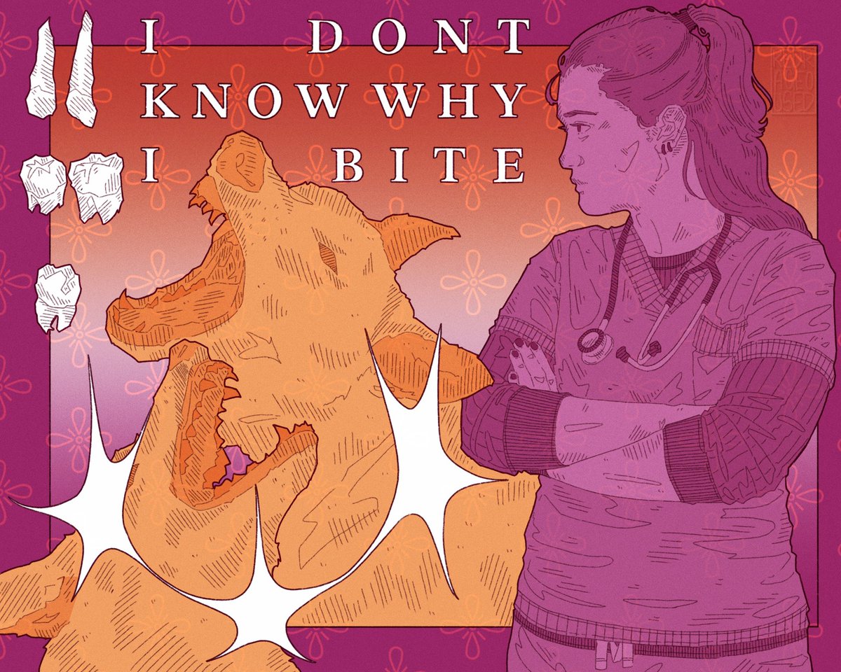 redraw of an older santos piece because shes really just been getting whacked over and over this season #ThePitt