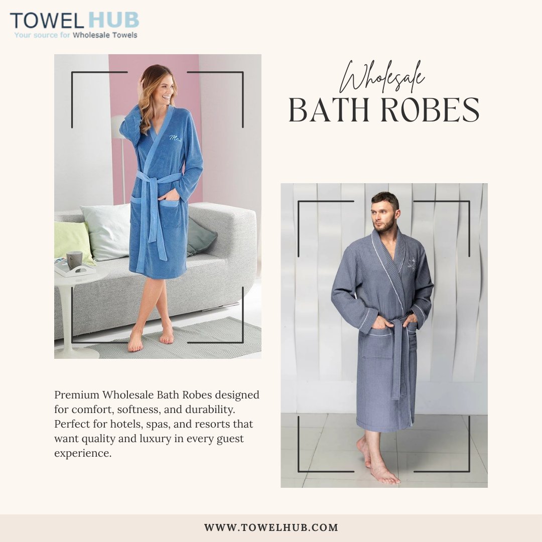 towelhub1's tweet image. Comfort meets quality with Wholesale Bath Robes designed for hotels, spas, and resorts. Soft, durable, and perfect for everyday luxury. Discover reliable bulk options at Towel Hub.

#WholesaleBathRobes #BathRobes #HospitalitySupplies #SpaEssentials #TowelHub