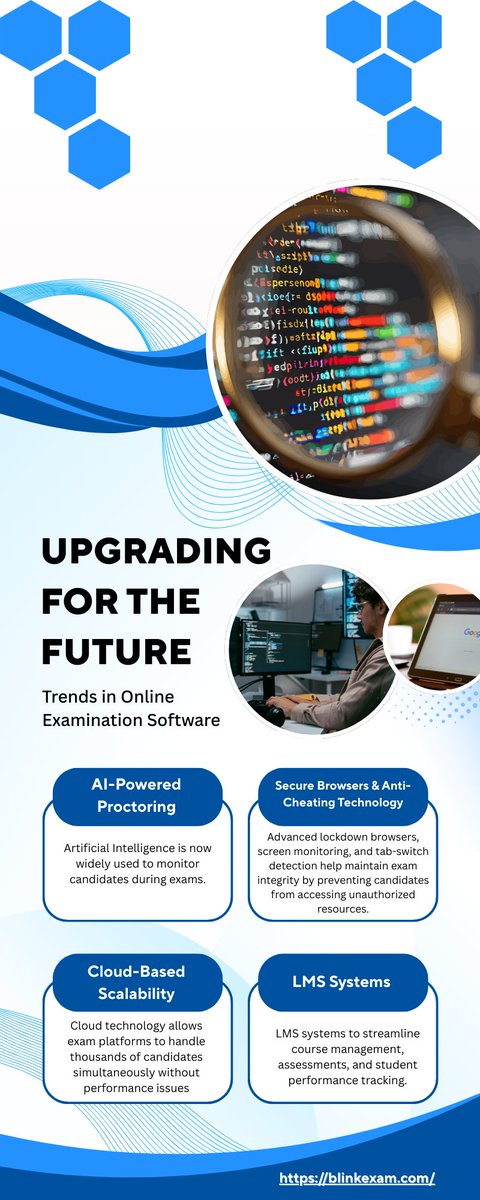 blink_exam's tweet photo. Modern online examination software is evolving with powerful technologies like AI-powered proctoring, secure browsers, cloud scalability, and LMS integration.
🕸️ https://t.co/II4y5MziNR
.
.
.
.
#OnlineExamination
#OnlineExamSoftware
#AIProctoring https://t.co/w645rTj3Pq