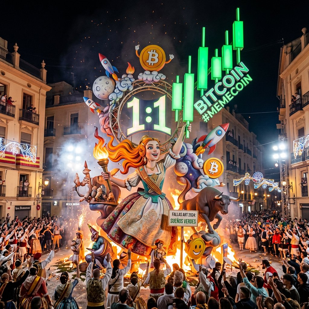 FallasArt's tweet photo. Nothing cures the BTC blues like a satirical Ninot making fun of the global financial system. 🤡 If we can't laugh at the "money printers," we might as well join the parade! #FallasArt #memecoin #NinotSatire #Bitcoin #FinanceHumor #Valencia https://t.co/IqryXU0GAg