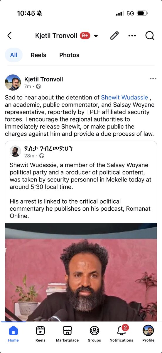 Sad to hear about the detention of Shewit Wudassie, an academic, public commentator, and Salsay Woyane representative. I encourage the regional authorities in Tigray to immediately release Shewit, or make public the charges against him and provide a due process of law.