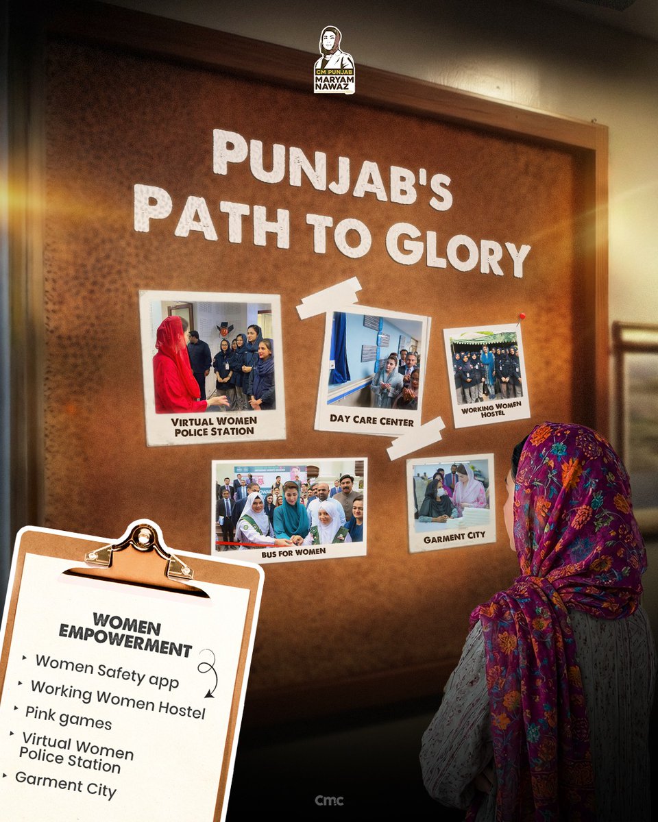 وزیرِاعلیٰ پنجاب محترمہ مریم نواز شریف کی ہدایت پر اور ان کی زیرِ نگرانی پنجاب میں عوامی فلاح و بہبود کے مشن پر نہایت تندہی سے کام جاری ہے۔ پنجاب کا سفرِ کامیابی کے تحت خواتین کو بااختیار بنانے کے لیے تاریخی اقدامات کیے جا رہے ہیں جن میں خواتین سیفٹی ایپ، ورکنگ ویمن ہاسٹل، پنک