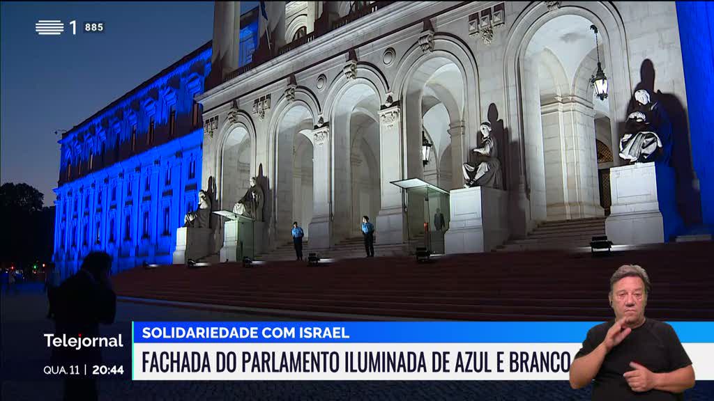 Isto é por causa da Palestina porque Chega e CDS votaram a favor de meter as cores da bandeira israelita na fachada do Parlamento. São hipócritas