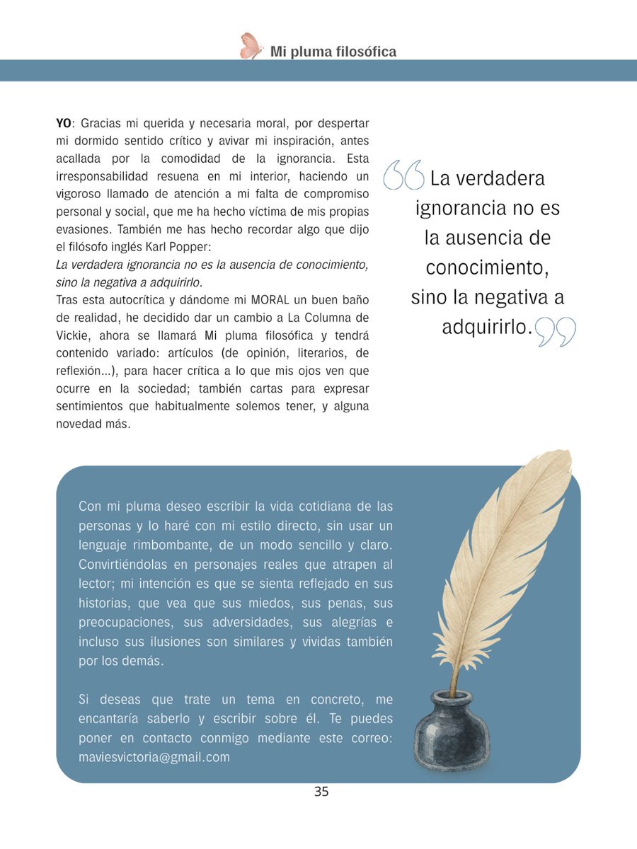 ✨Artículo de Mi pluma filosófica🪶
✨Mi moral y yo✨
Publicado en la revista cultural ARTE&amp;MÁS 
amzn.eu/d/0iOh4z9f

#articulista 
#revistacultural 
#escribir 
#revista 
#lecturasrecomendas