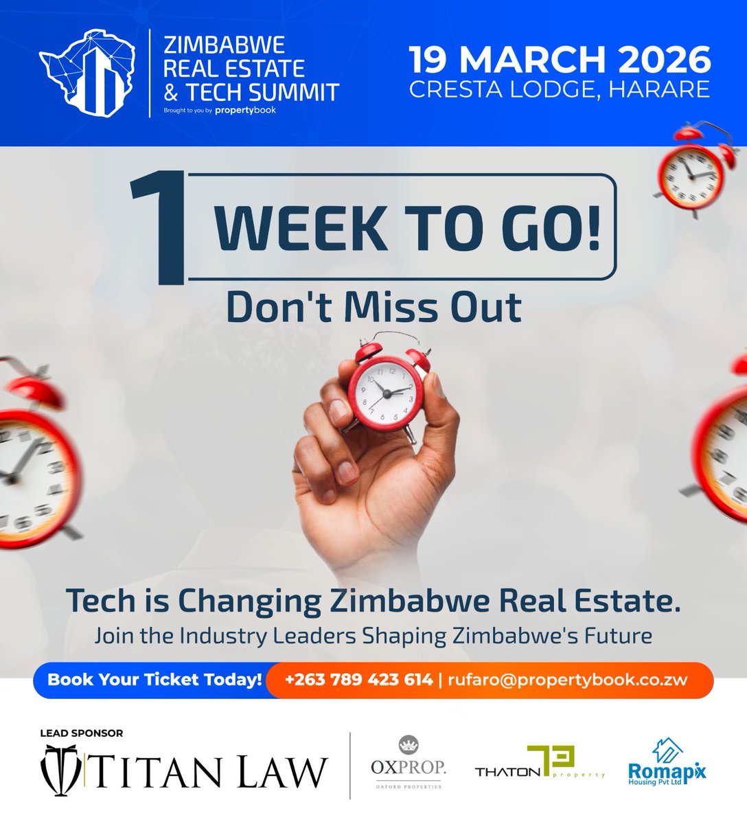Only one week until #RETS2026 

Secure your ticket: eventbrite.com/e/zimbabwe-rea…