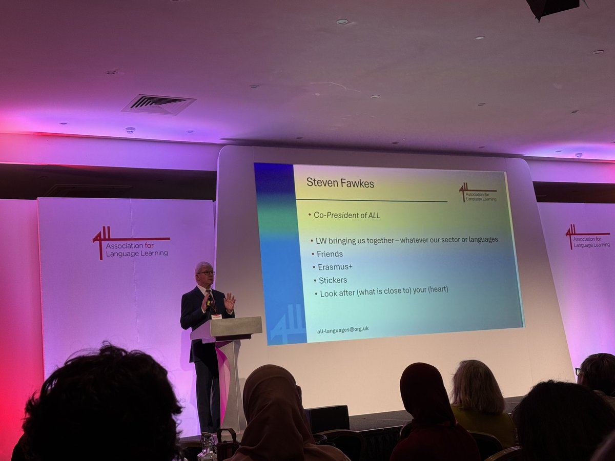CristaHazell's tweet photo. We love listening to @StevenFawkes @ALL4language ‘s co-president talking about #collaboration at #LW2026 Day 1 bringing us all together ❤️❤️❤️ #mfltwitterati #mflchat #langchat #all4language @AnnaLiseGordon @rene_koglbauer https://t.co/Ldw1hdXqjT