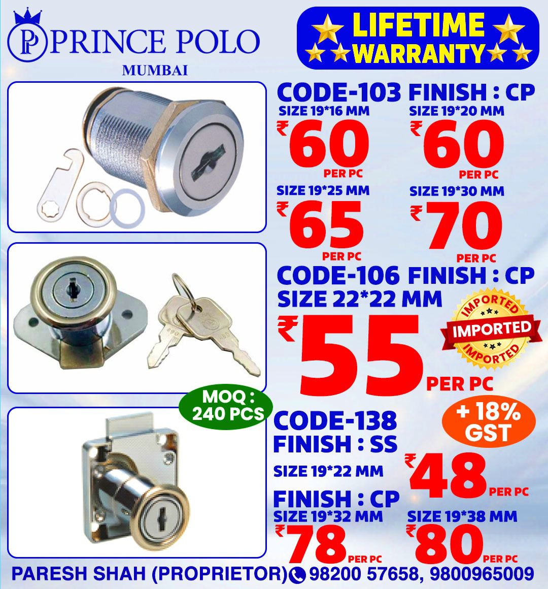 Paresh Shah (Proprietor) : +91 9820057658

For inquiry via WhatsApp click :  bit.ly/_HF_9198200576…