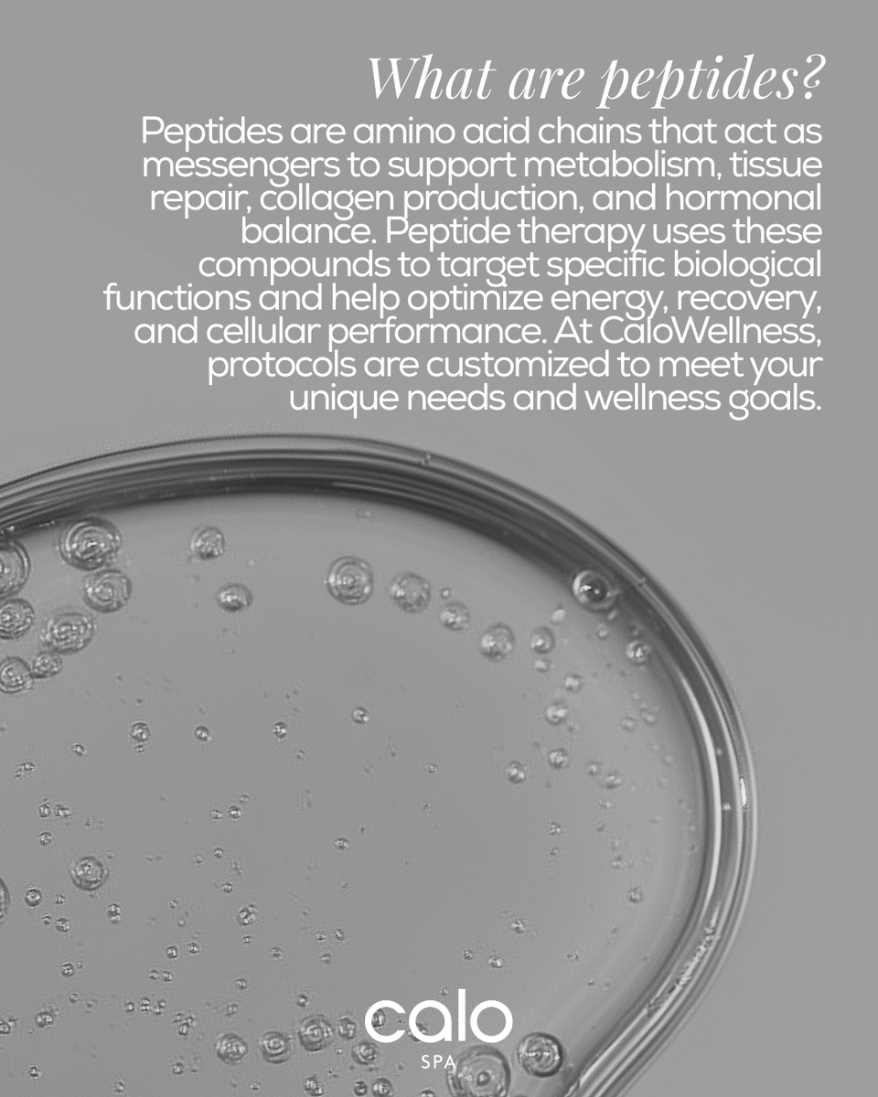 calospa's tweet photo. Peptides are trending in skincare — and for good reason! 🫧

These tiny powerhouses help support skin renewal, hydration, and a more radiant complexion from within. We incorporate peptide-infused treatments and skincare designed to help you feel confident in your skin. ✨ https://t.co/yswgkofCFt