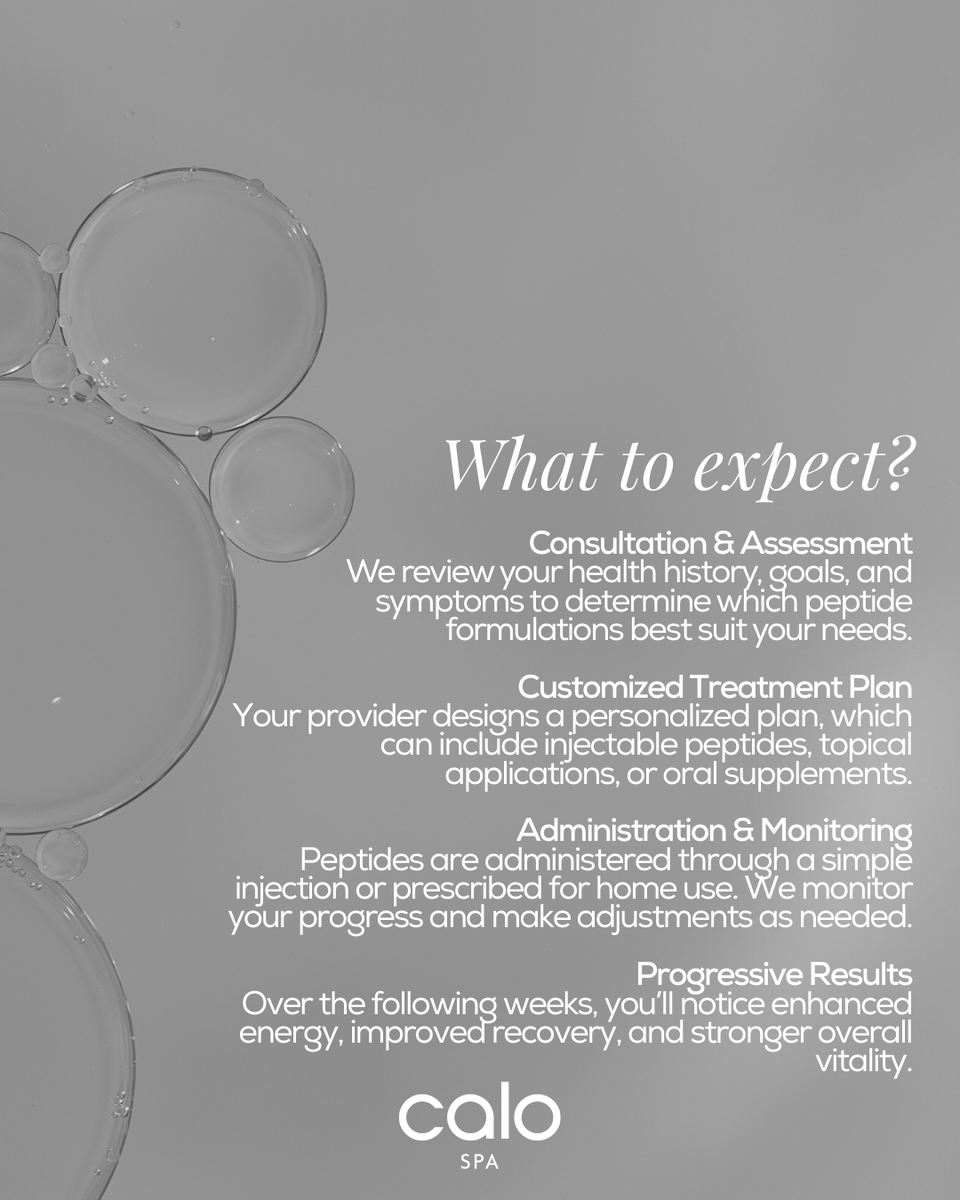 calospa's tweet photo. Peptides are trending in skincare — and for good reason! 🫧

These tiny powerhouses help support skin renewal, hydration, and a more radiant complexion from within. We incorporate peptide-infused treatments and skincare designed to help you feel confident in your skin. ✨ https://t.co/yswgkofCFt