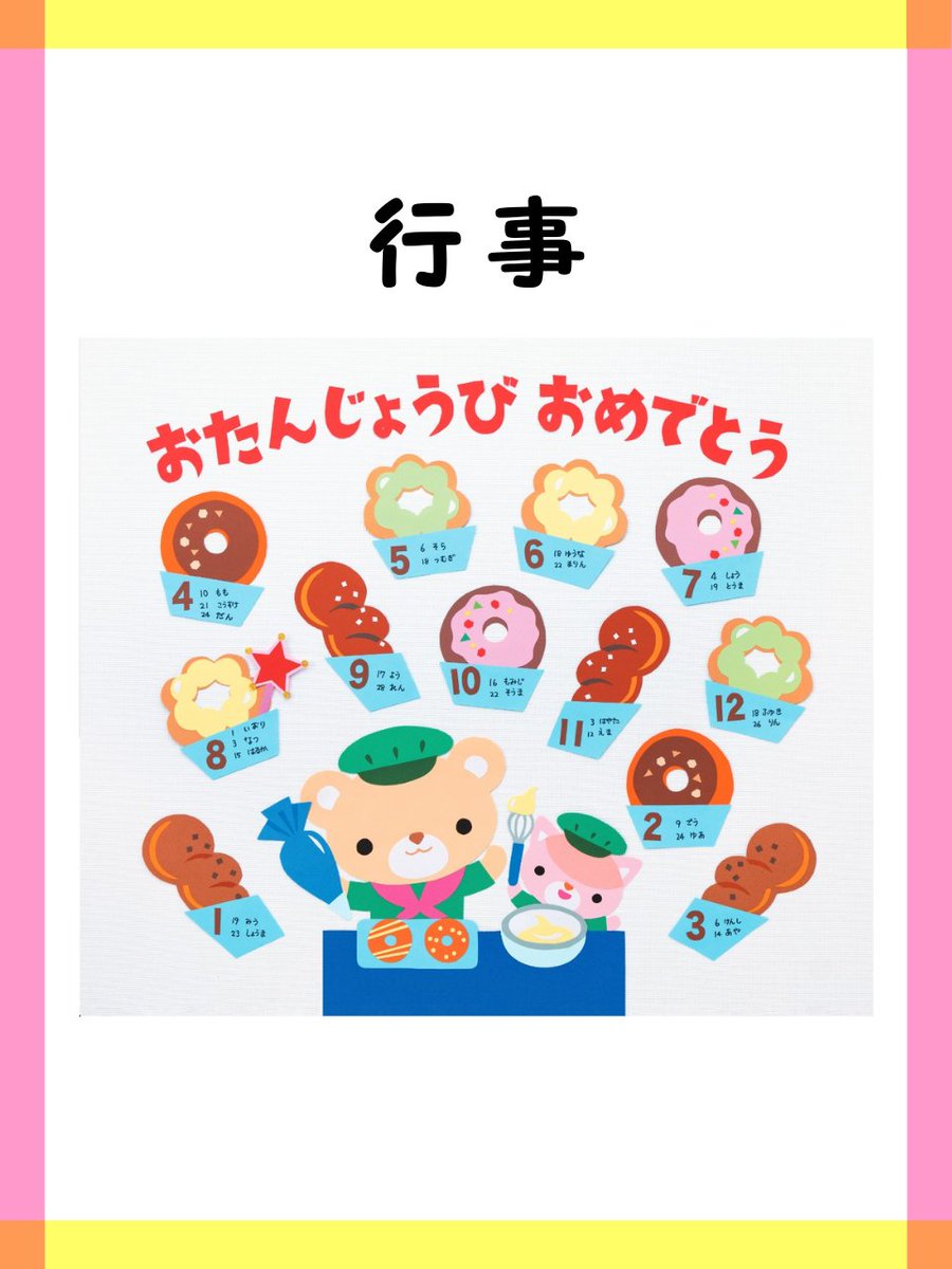 ▪️ドーナツショップのお誕生表🍩 毎日の保育が楽しくなる♪ 『PriPri