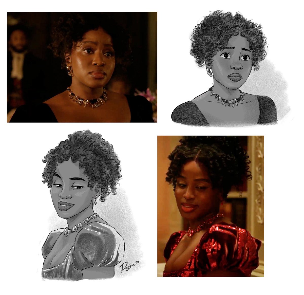 Paiges_of_Art's tweet image. michaela😍 it’s been fun studying masali’s features and i know ill capture the character’s essence even more with time 

#franchaela #bridgerton