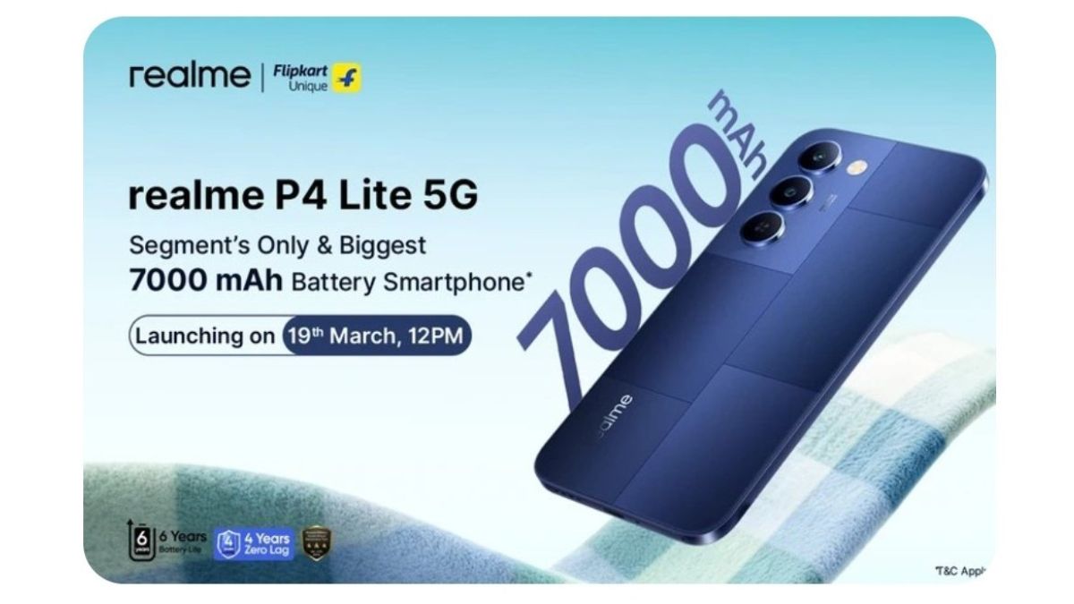 globe_the_03's tweet image. Realme P4 Lite 5G – March 19 launch date dikha raha hai India mein, aur battery 7000mAh massive!

Flipkart microsite pe already teased, triple rear camera setup. 4G wale se upgrade lag raha hai – 7000mAh + 5G support, budget mein killer ban sakta hai.
#Realme
#RealmeP4Lite5G