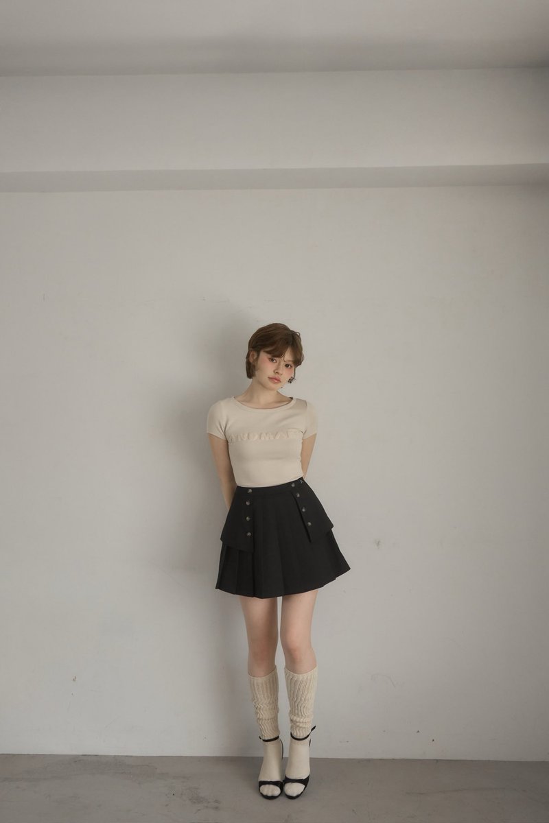 Mary logo tops color beige/black ¥7,700-tax in もちっと柔らかな