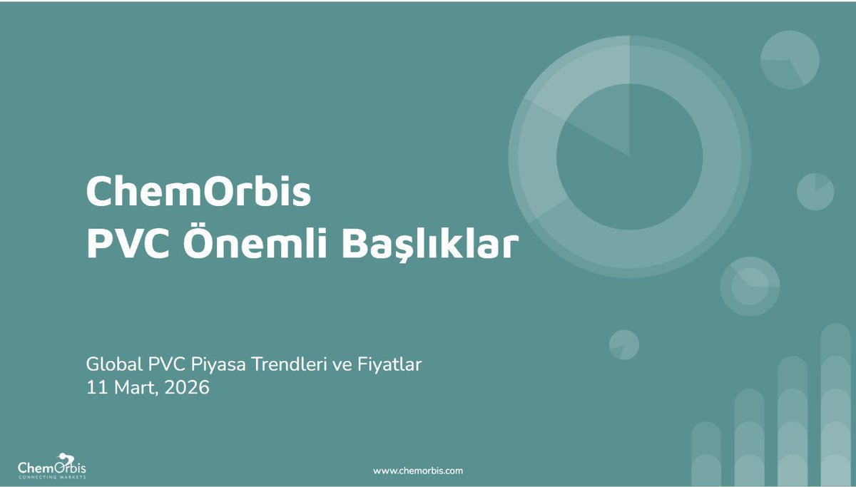 ChemOrbisTR's tweet image. #PVC piyasalarındaki global gelişmeleri sizin için hazırladığımız özet sunumdan hızlıca takip edebilirsiniz: go.chemorbis.com/4sHGFUW

#Polimer #polimerfiyatları #plastikhaberleri