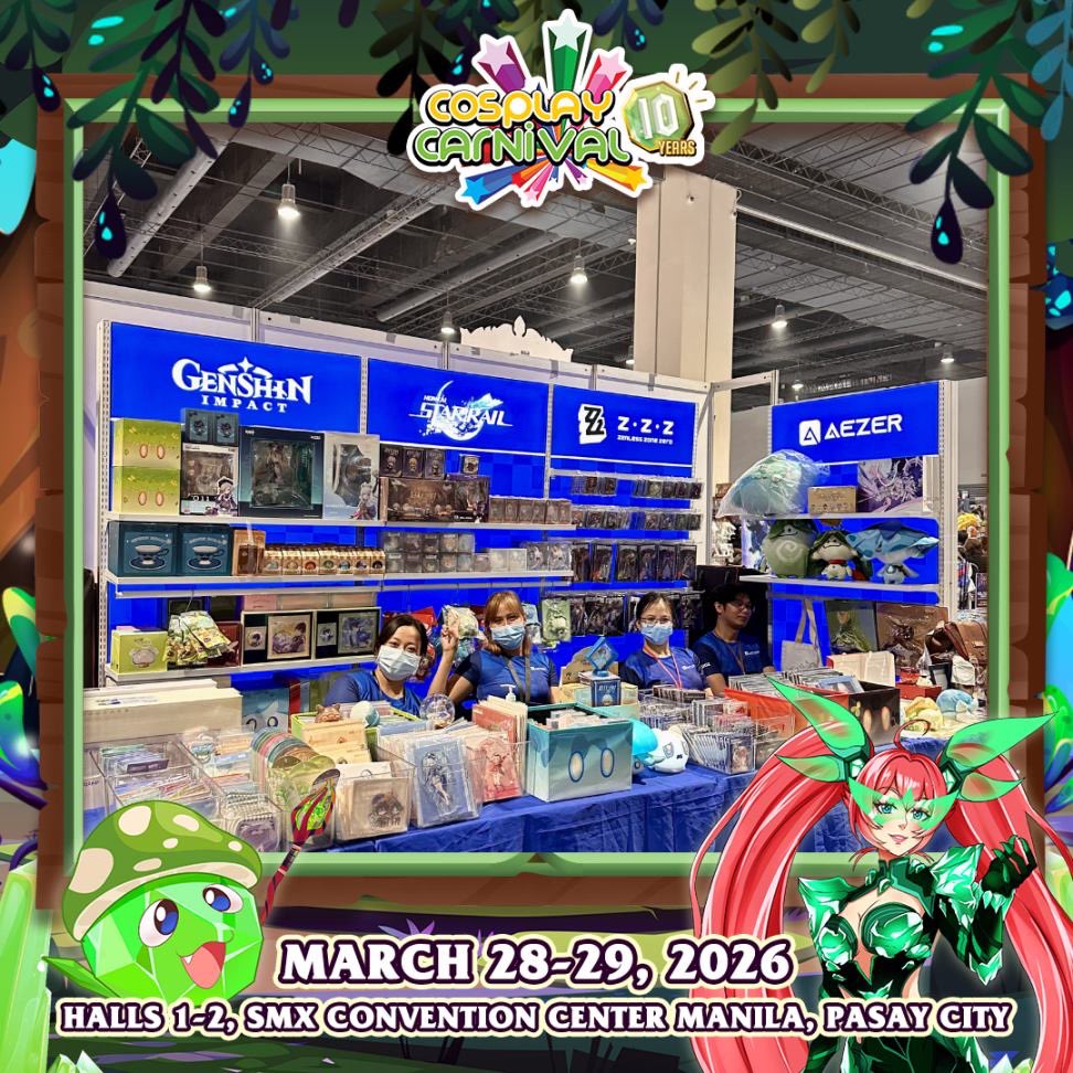 aezer_official's tweet photo. 2 more weeks to go! 🎉

See you at the 10th Anniversary of Cosplay Carnival!

Expect official HoYoverse merchandise from Genshin Impact, Honkai: Star Rail, Zenless Zone Zero, and Honkai Impact 3rd ✨

#TatakAezer #Aezer #NasaanAngAezer #CosplayCarnival2026 #PrismSaga https://t.co/KAsz0xOyEa