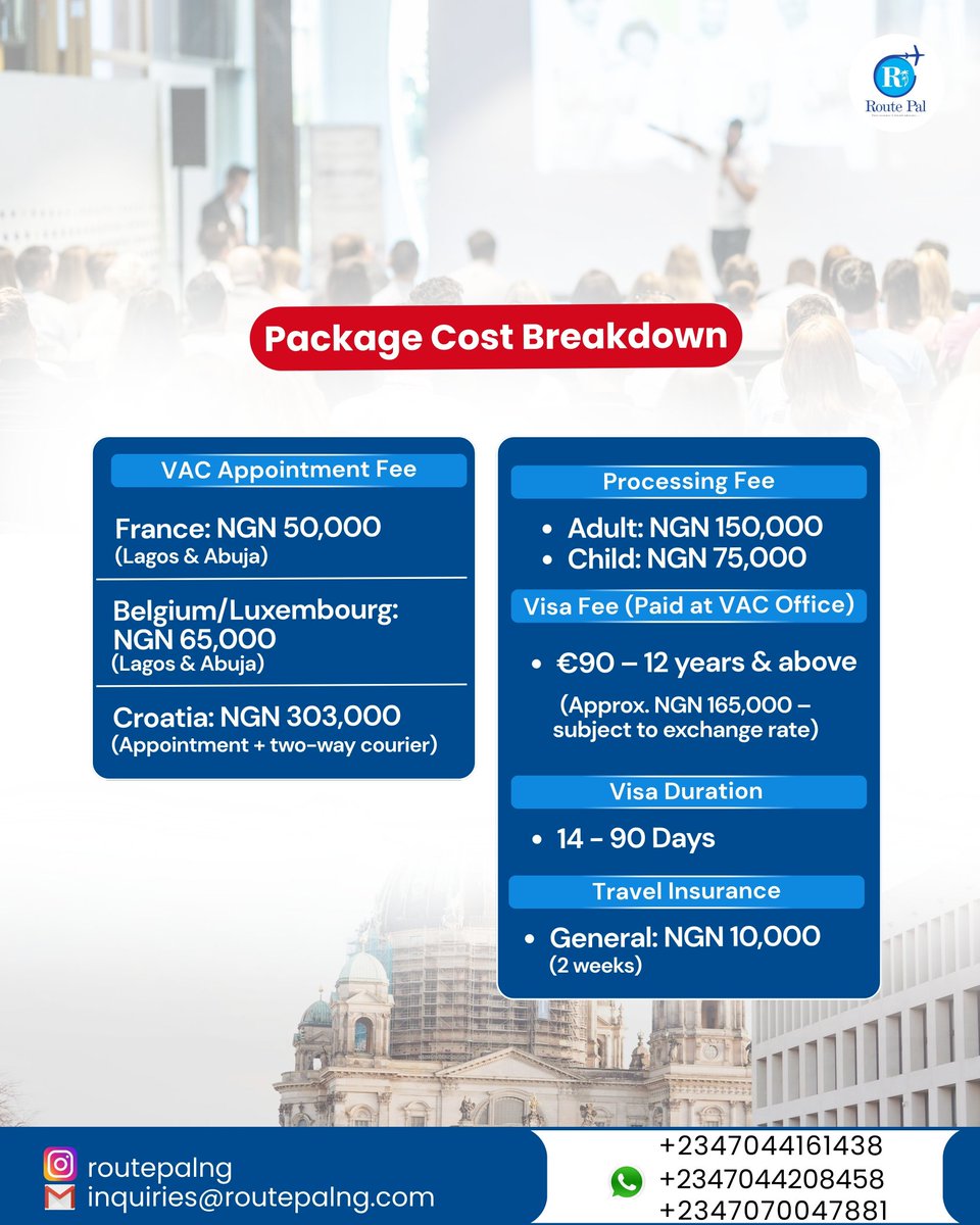 Routepalng's tweet photo. Applications are now open for international conferences in France 🇫🇷, Belgium 🇧🇪, Luxembourg 🇱🇺, and Croatia 🇭🇷.

Don’t miss the chance to be part of these impactful events.

Secure your spot now.

Send a DM to get started.

#routepal #internationalconference #europeopportunities https://t.co/qBuJHIVVQJ
