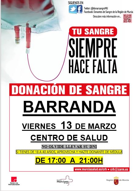 DonarSangreMU's tweet photo. #BuenosDías esta tarde tenemos una cita especial con la VIDA en el #Noroeste de la Región de Murcia 🫶
📍Os esperamos para #DonarSangre #DonarVida 👇
#Bullas centro de salud
#Barranda y #Archivel (Caravaca de la Cruz)
⏰de 17 a 21h. https://t.co/8amPgH22tx