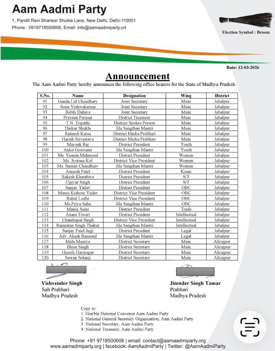 AAP Madhya Pradesh tweet media