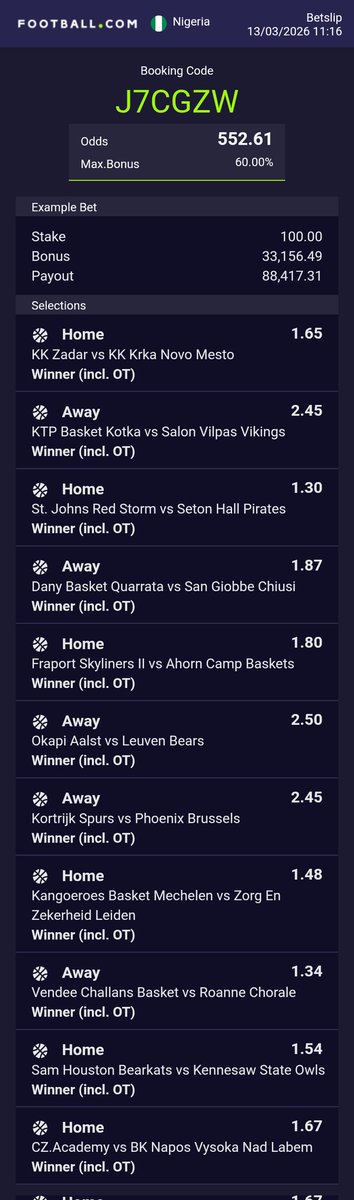 Moonpaytips's tweet photo. J7CGZW
552 odds 🏀 https://t.co/i2Ok6RzbLD