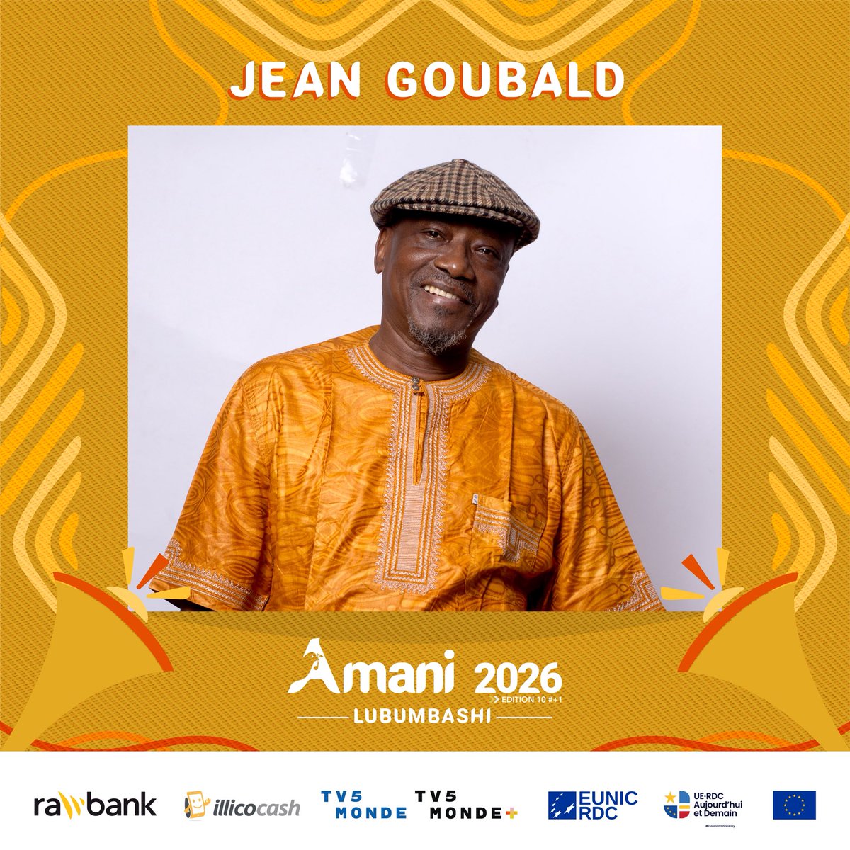 AmaniFestival's tweet photo. Cette année, @AmaniFestival accueille @JeanGoubald, l’une des voix les plus singulières de la scène congolaise. Sa musique est un mélange de reggae, blues,R&amp;B,Jazz et rumba soukous.

Rendez-vous du 10 au 12 avril 2026 au complexe Kiwele à #Lubumbashi
..
#AmaniFestival #ReDevenir https://t.co/2DGIOdpaEZ