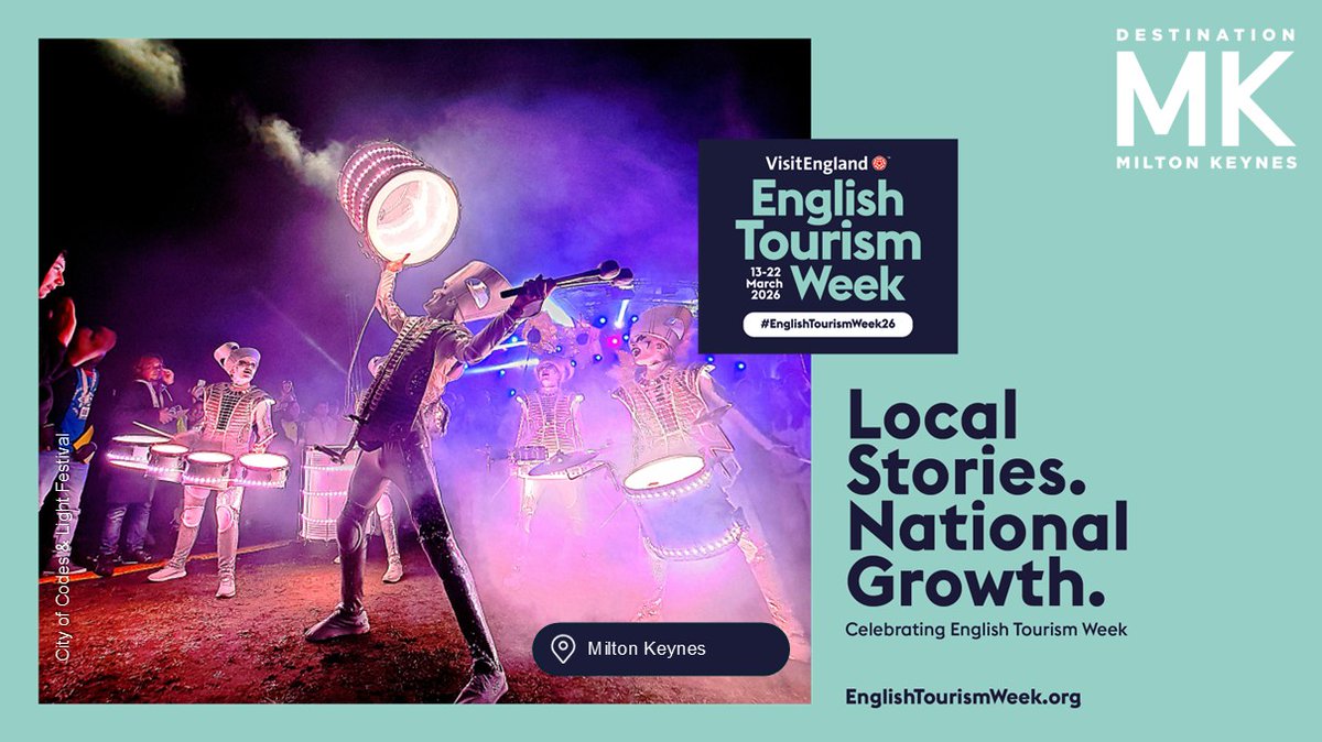 DestinationMK's tweet image. #EnglishTourismWeek26 starts today and we're celebrating the amazing cultural events, visitor attractions, retailers, accommodation providers, bars, restaurants and many more businesses that help to create and sustain the thriving visitor economy in #MiltonKeynes! 🥳👏 #LoveMK ❤️