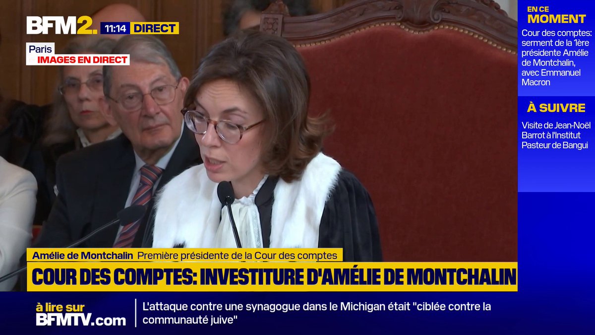 "La première priorité, c'est de protéger l'indépendance de la Cour pour renforcer notre démocratie", assure la nouvelle Première présidente de la Cour des comptes, Amélie de Montchalin
#BFM2 