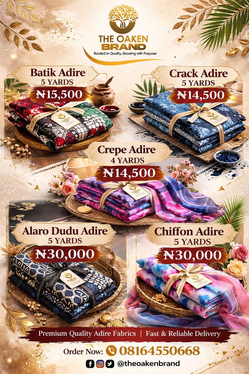 TheOakenBrand's tweet photo. Different shades of 🧡🧡🧡
N14,500
4 yards
Lagos,Nigeria/Delivery is Nation and Worldwide ✈️
To order, kindly send a DM or use link in our bio.
#Vendorena
#pagesbydamicommerce
#iyaloja
#thespot
#TagOVC
@_DammyB_
@yay_tunes
@Berrychexplace https://t.co/ckiPaoI41N